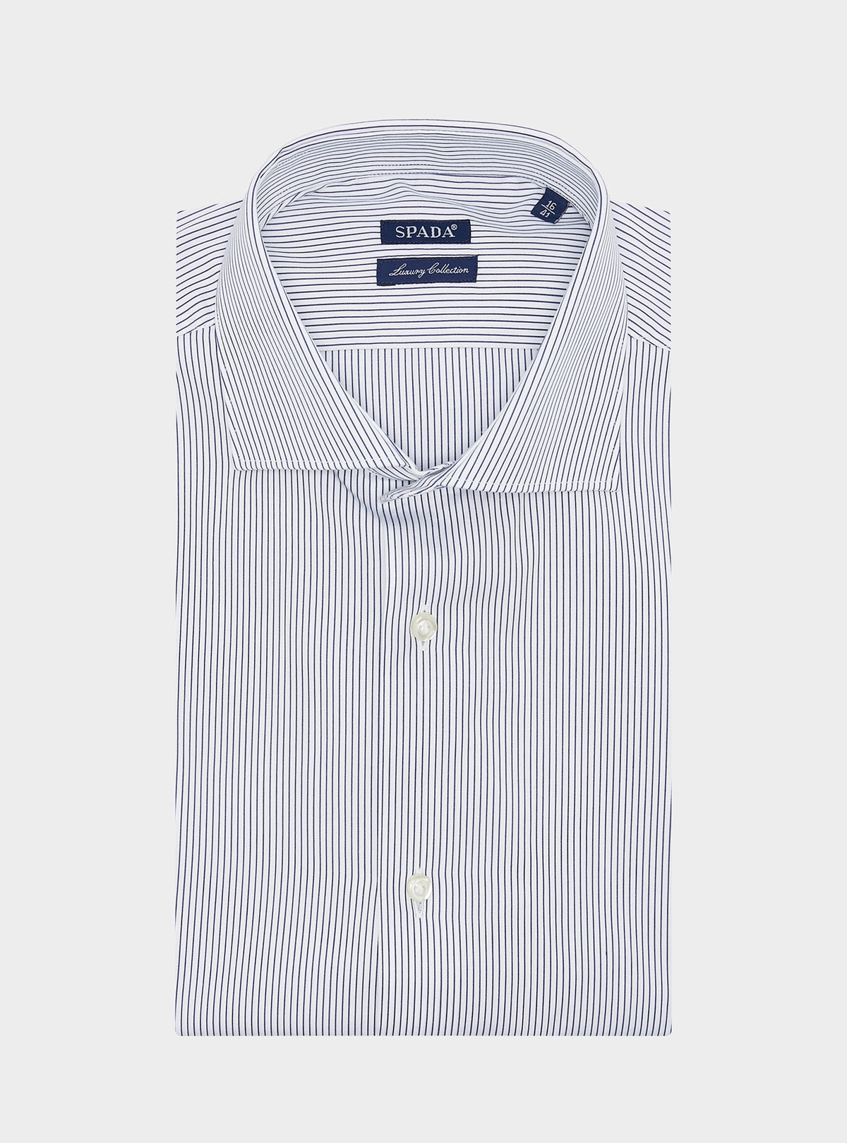 Camicia a righe collo francese in puro cotone