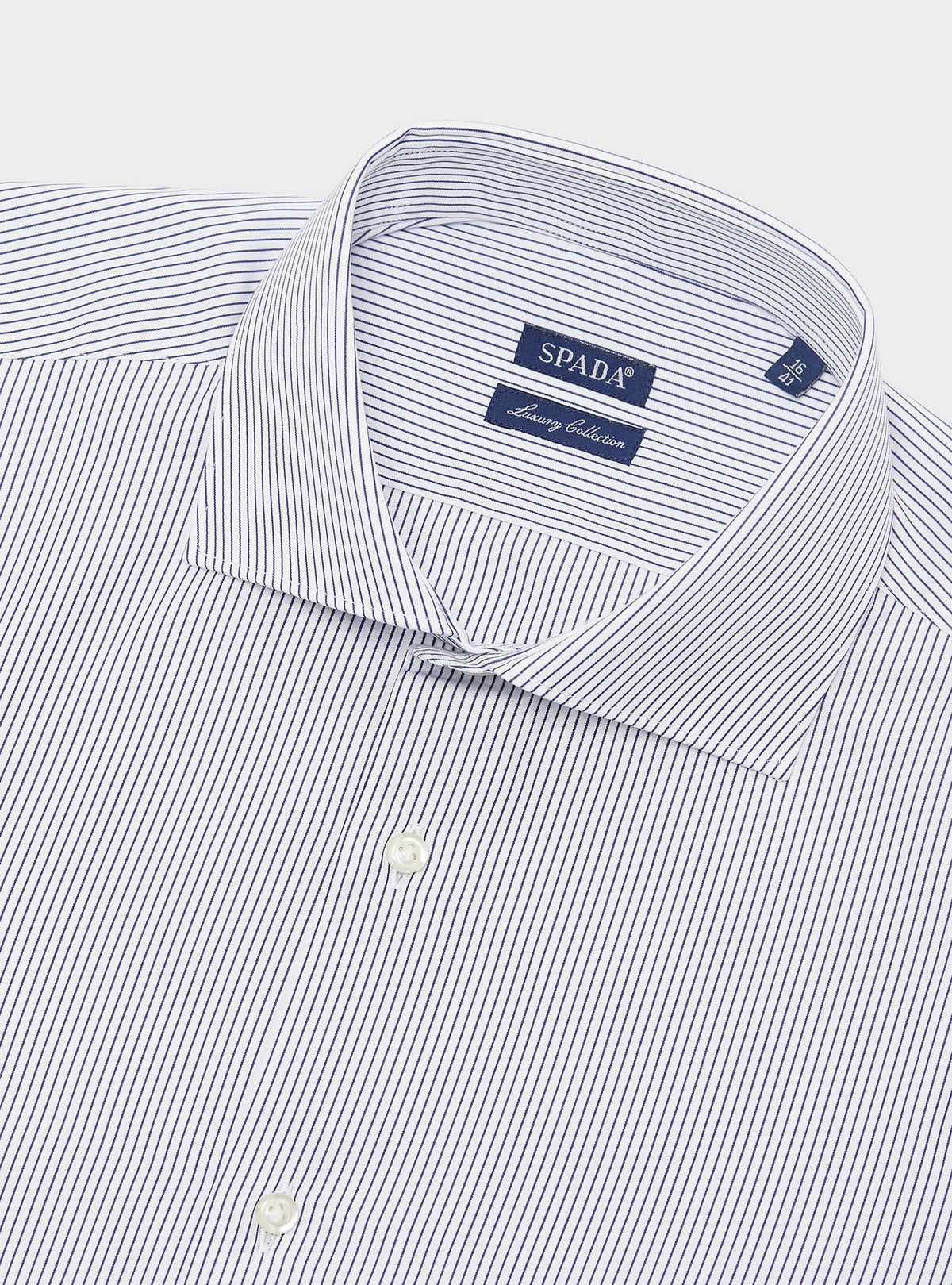 Camicia a righe collo francese in puro cotone