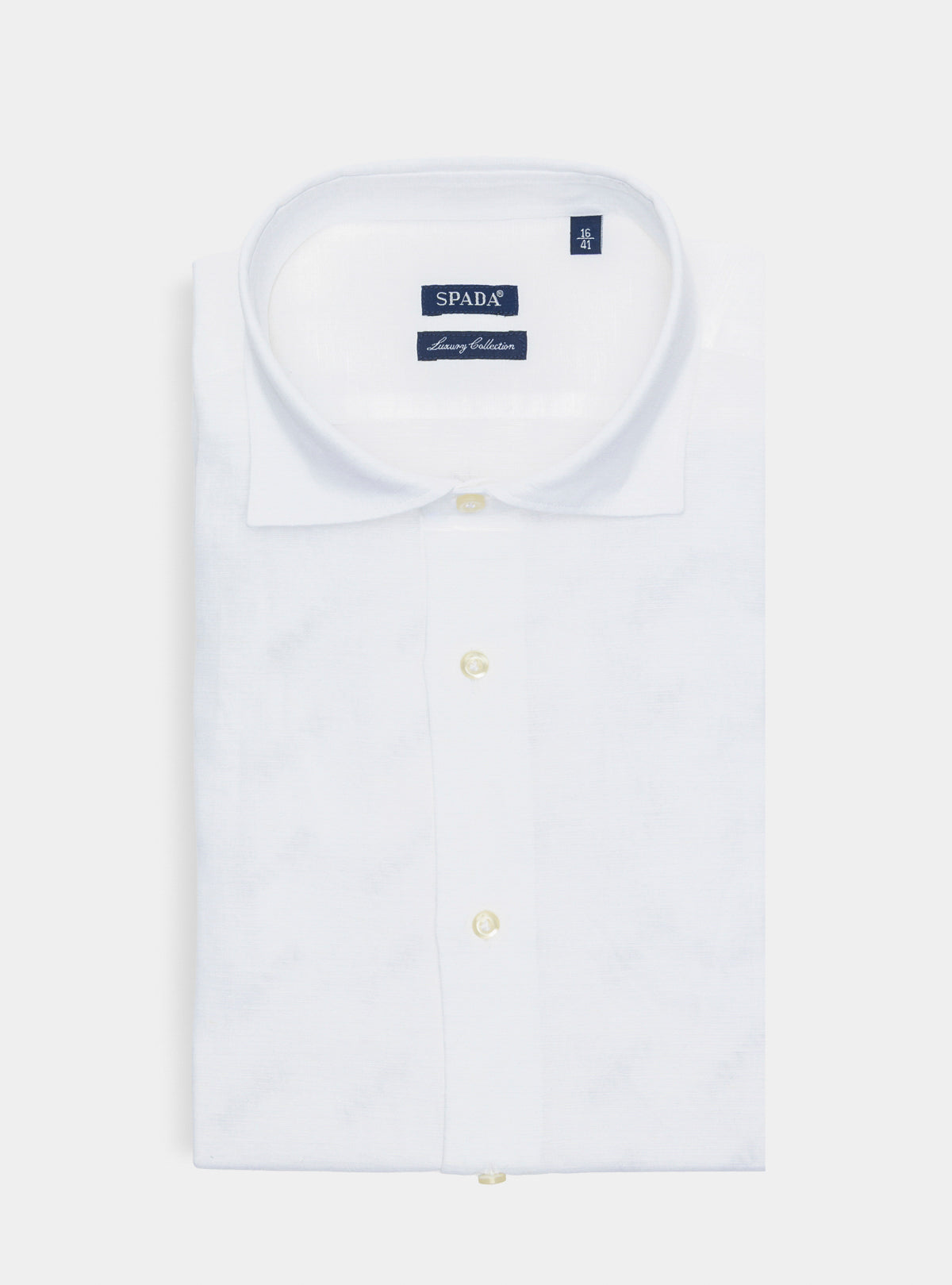 Camicia collo francese in lino e cotone