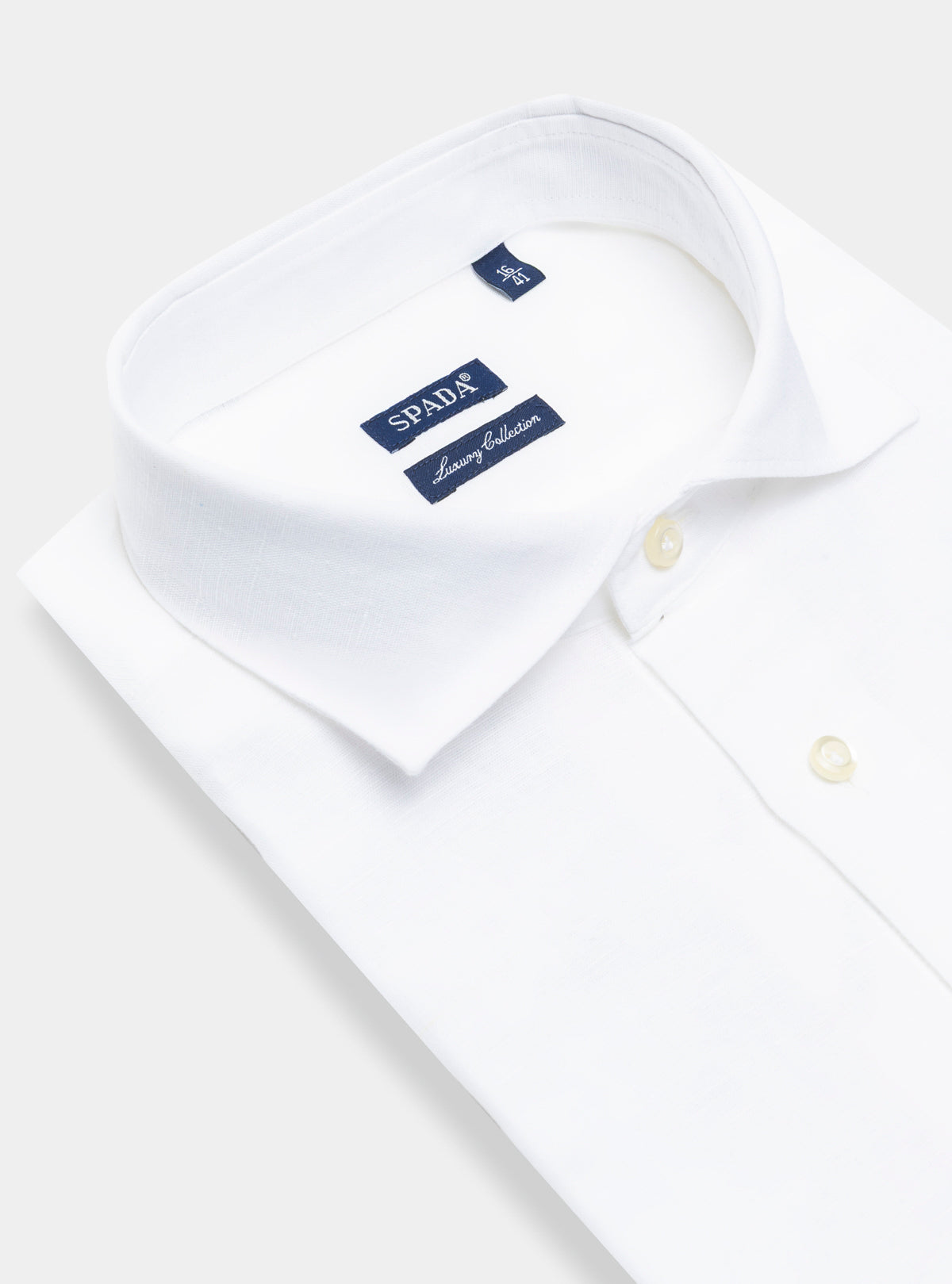 Camicia collo francese in lino e cotone