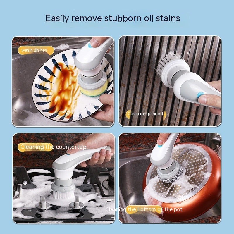 Cordless Electric Spin Scrubber – Rechargeable Cleaning Brush with Replaceable Heads