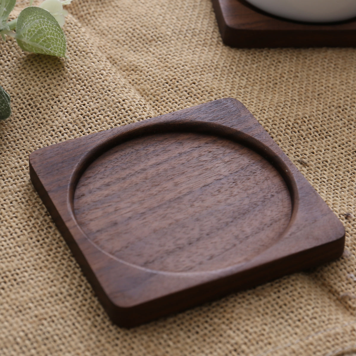 Black Walnut Square Wooden Coaster