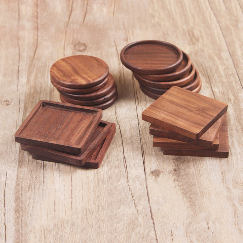 Black Walnut Square Wooden Coaster