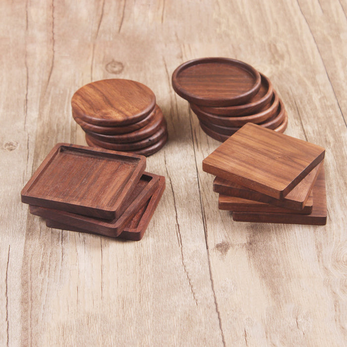 Black Walnut Square Wooden Coaster