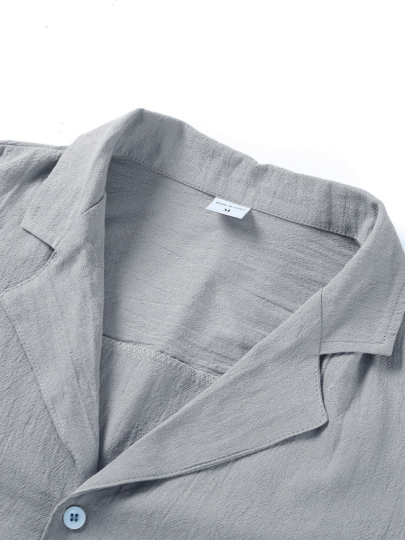 Men's Short Sleeve Button-Down Beach Shirt