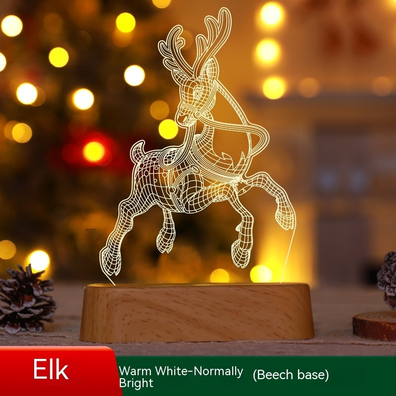 3D Christmas LED Night Light – Acrylic Holiday Lamp, Christmas Decoration & Kids Gift