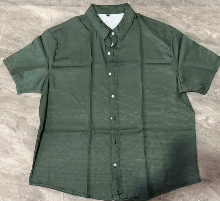 Men's Short Sleeve Button-Down Beach Shirt