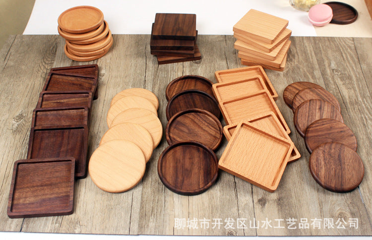 Black Walnut Square Wooden Coaster