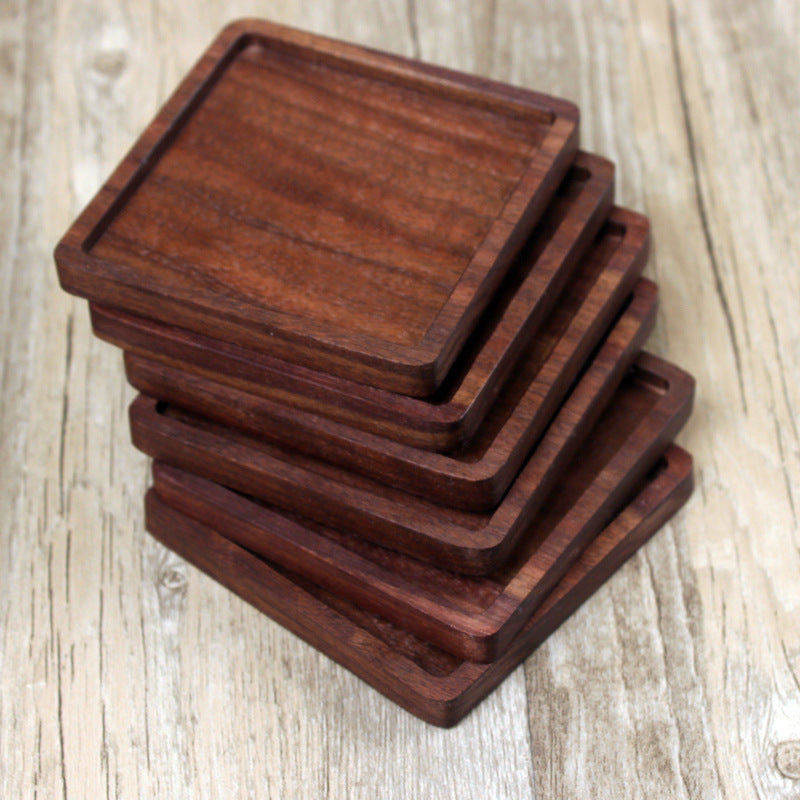Black Walnut Square Wooden Coaster