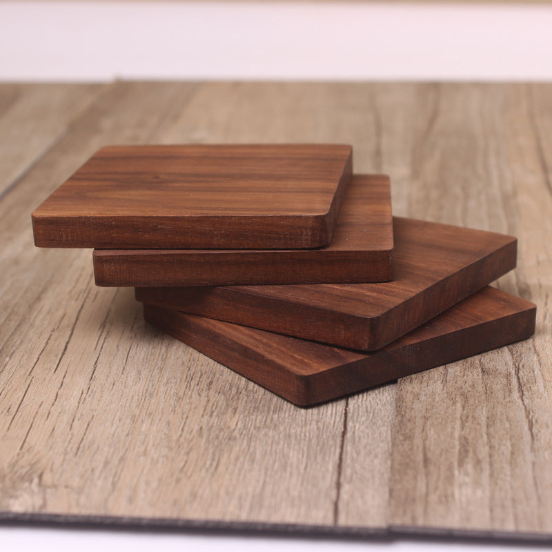 Black Walnut Square Wooden Coaster
