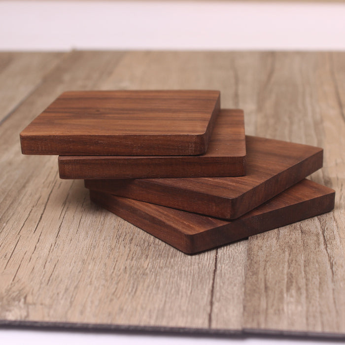 Black Walnut Square Wooden Coaster