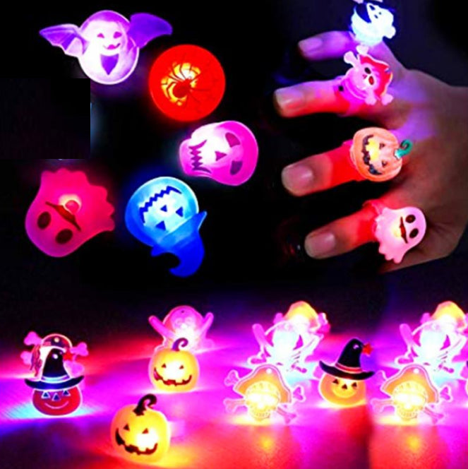 Light-Up LED Glow Rings – 50 Pack Party Favors for Halloween & Holiday Parties