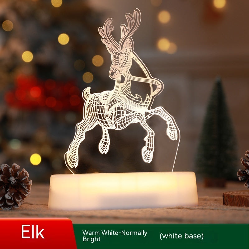 3D Christmas LED Night Light – Acrylic Holiday Lamp, Christmas Decoration & Kids Gift