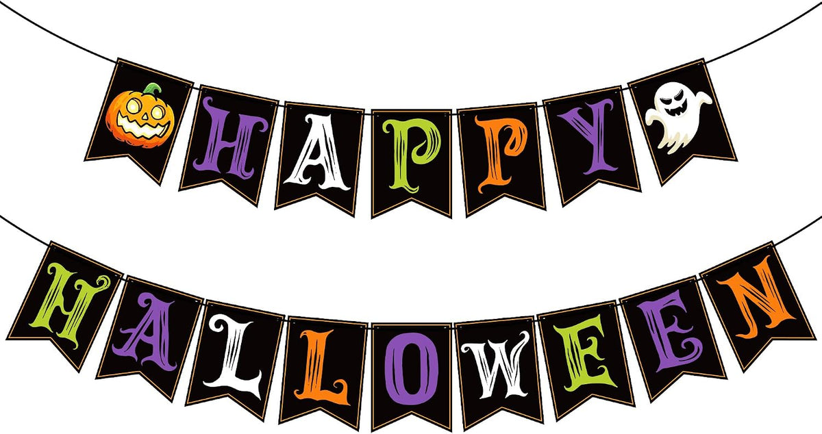Happy Halloween Banner – Indoor & Outdoor Party Garland, Trunk-or-Treat Backdrop