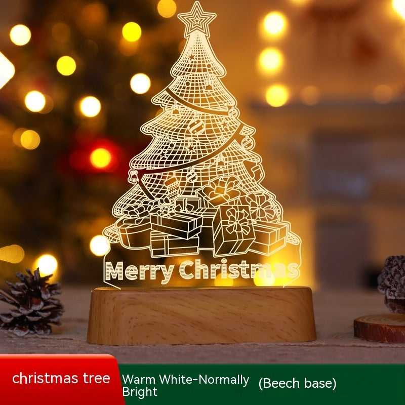 3D Christmas LED Night Light – Acrylic Holiday Lamp, Christmas Decoration & Kids Gift