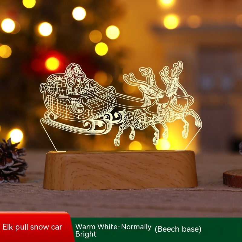 3D Christmas LED Night Light – Acrylic Holiday Lamp, Christmas Decoration & Kids Gift