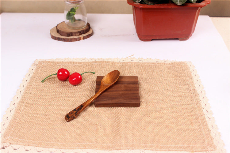 Black Walnut Square Wooden Coaster