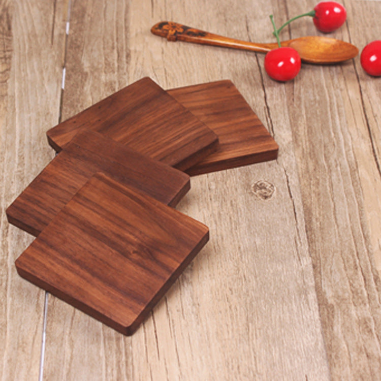Black Walnut Square Wooden Coaster