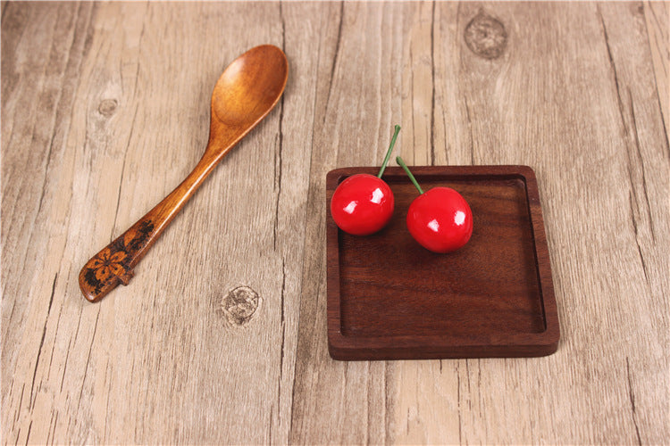 Black Walnut Square Wooden Coaster