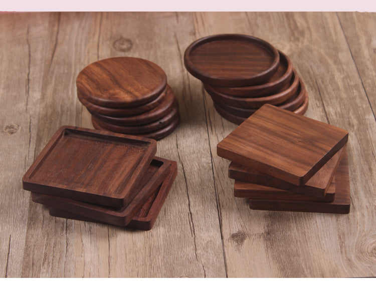 Black Walnut Square Wooden Coaster