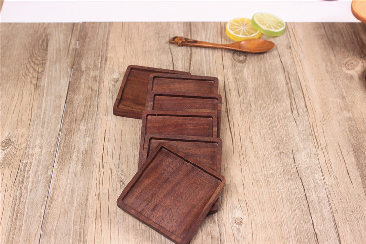 Black Walnut Square Wooden Coaster