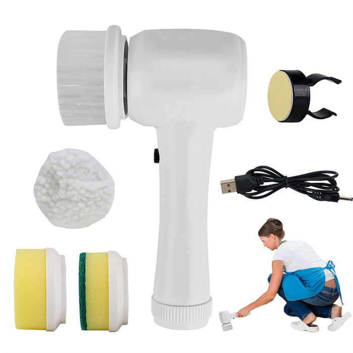 Cordless Electric Spin Scrubber – Rechargeable Cleaning Brush with Replaceable Heads