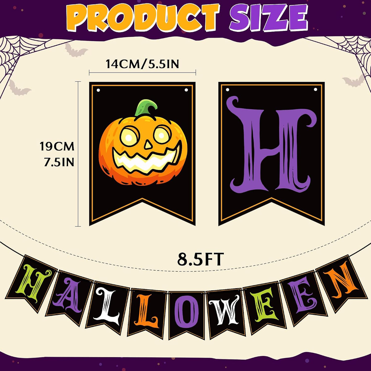 Happy Halloween Banner – Indoor & Outdoor Party Garland, Trunk-or-Treat Backdrop