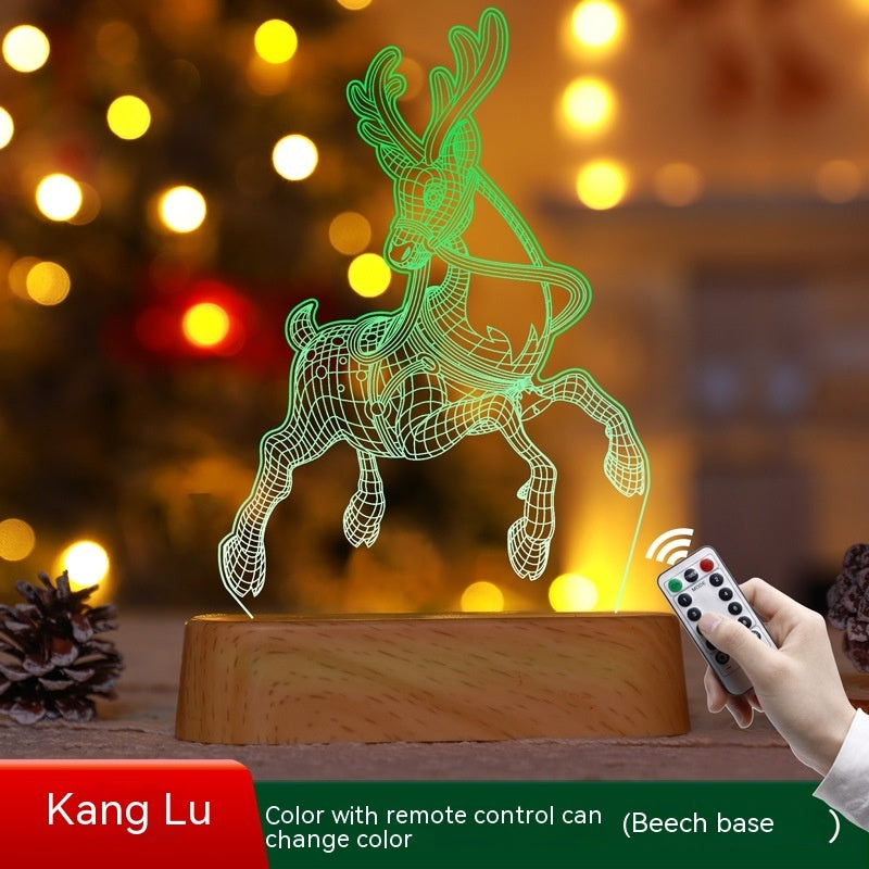 3D Christmas LED Night Light – Acrylic Holiday Lamp, Christmas Decoration & Kids Gift