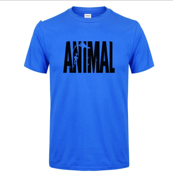Men's Animal Letter Print Cotton T-Shirt