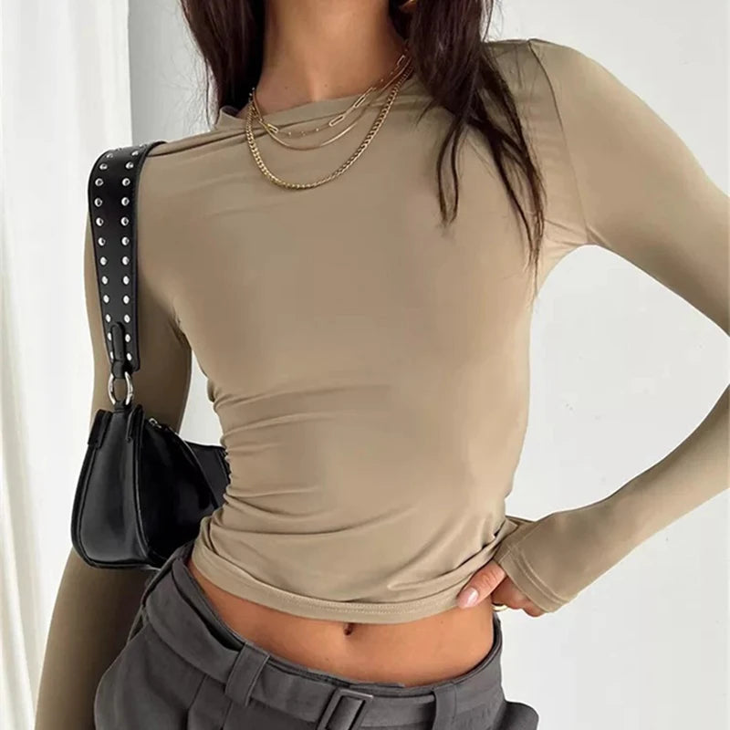 Women's Long Sleeve Crop Top Tee