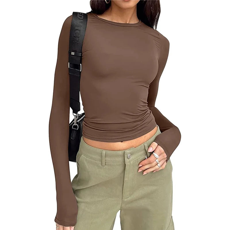 Women's Long Sleeve Crop Top Tee