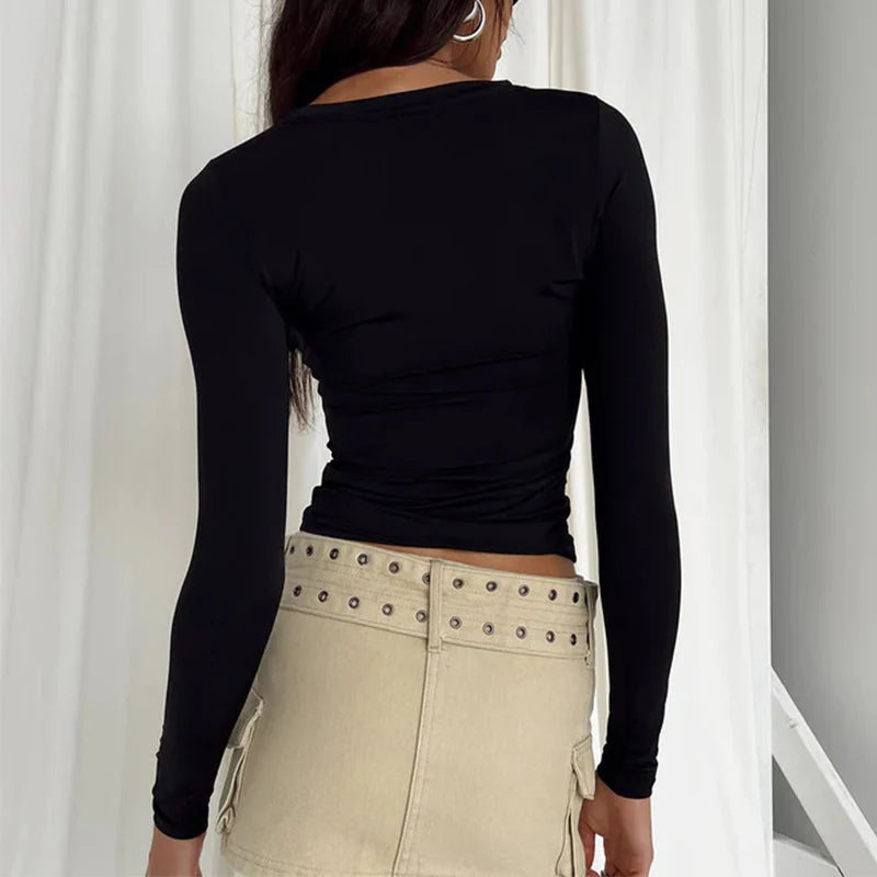 Women's Long Sleeve Crop Top Tee