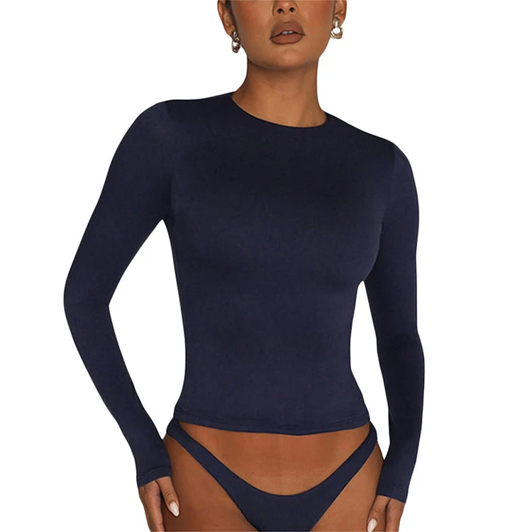 Women's Long Sleeve Crop Top Tee