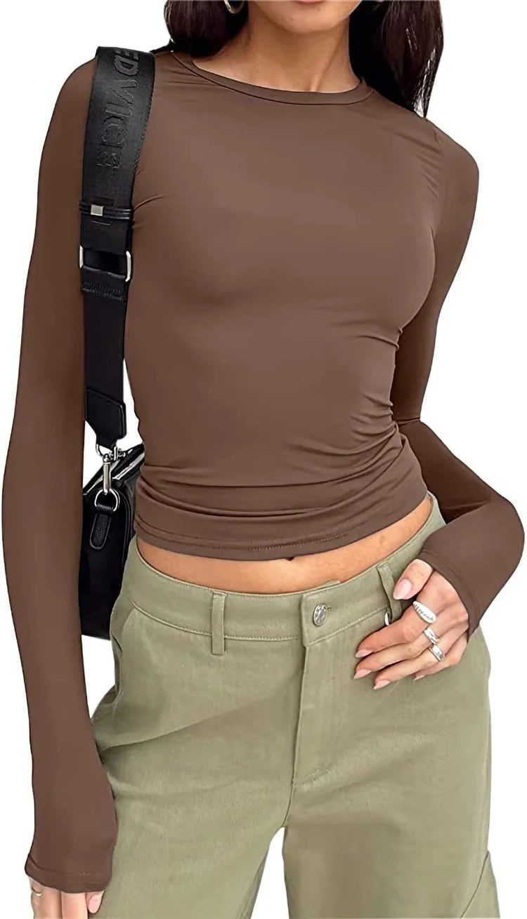 Women's Long Sleeve Crop Top Tee