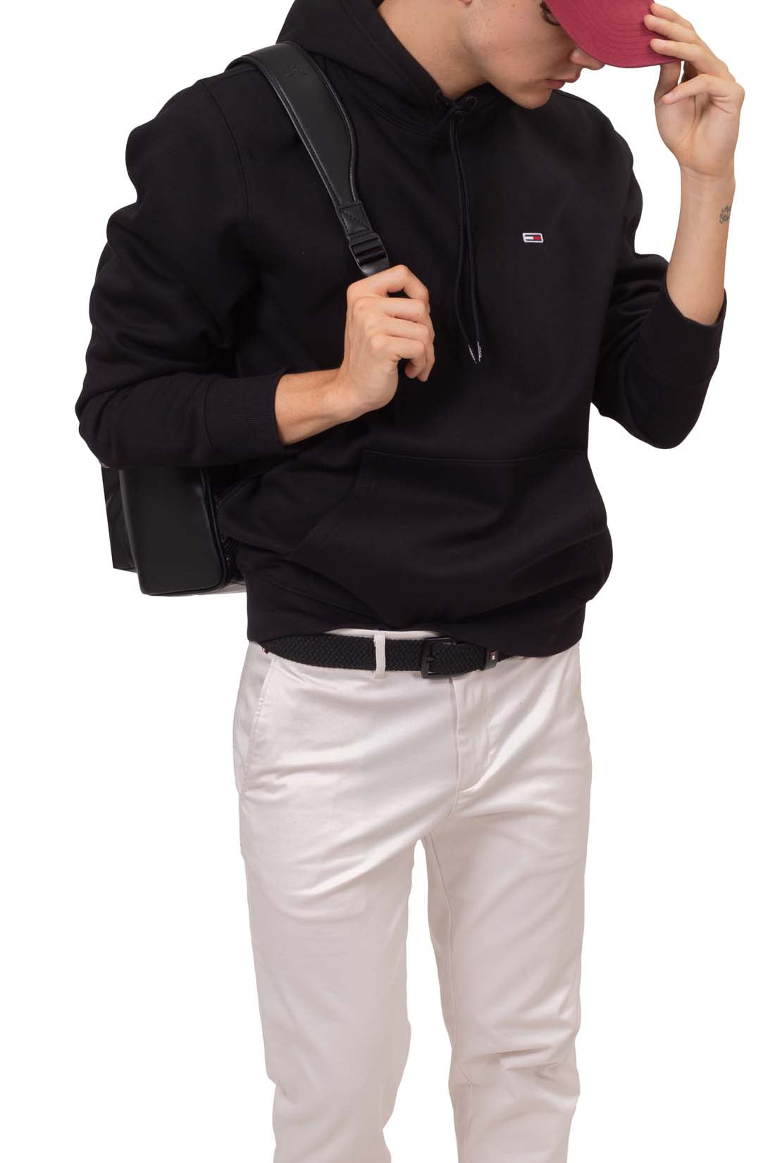 TOMMY JEANS - Men's regular sweatshirt with hood and logo  - Size L-3