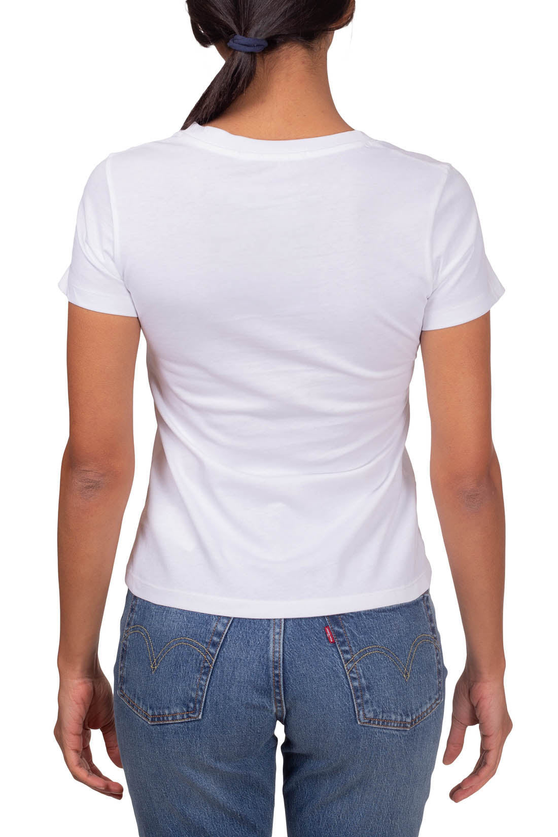 CALVIN KLEIN JEANS - Women's slim T-shirt with satin logo  - Size S-6