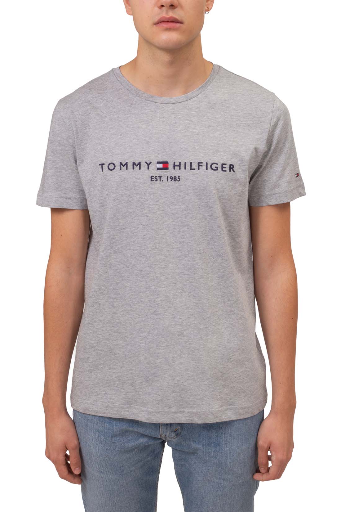 TOMMY HILFIGER - T-shirt uomo regular con logo lineare-1
