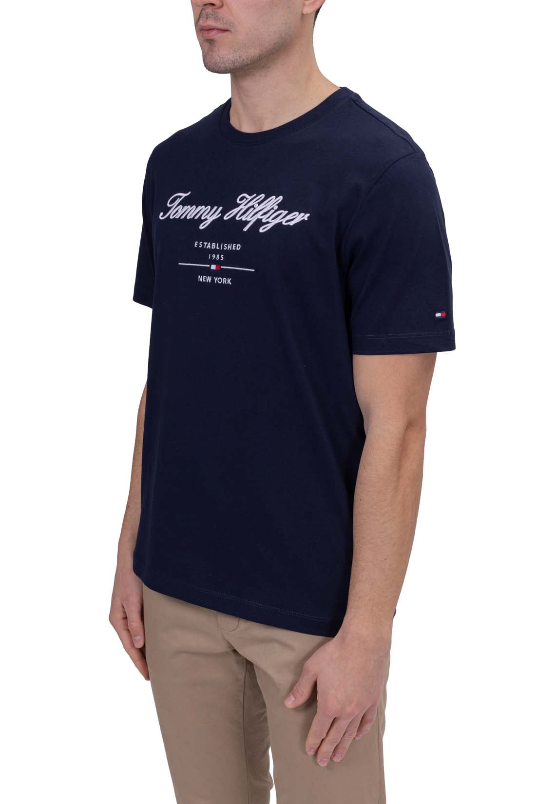 TOMMY HILFIGER - Men's regular T-shirt with embroidered logo  - Size XXL-5