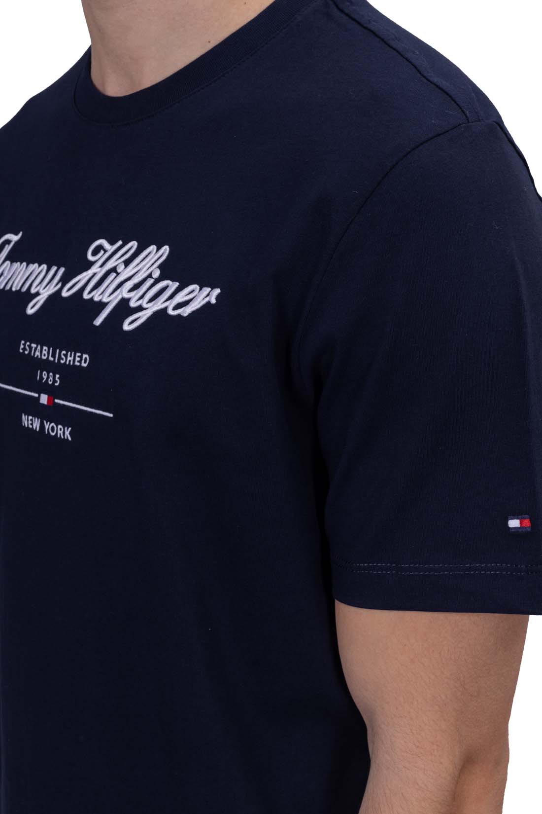 TOMMY HILFIGER - Men's regular T-shirt with embroidered logo  - Size XXL-0