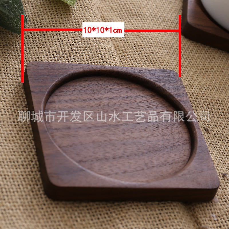 Black Walnut Square Wooden Coaster