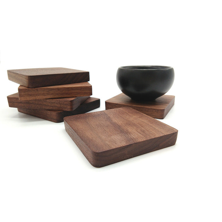 Black Walnut Square Wooden Coaster