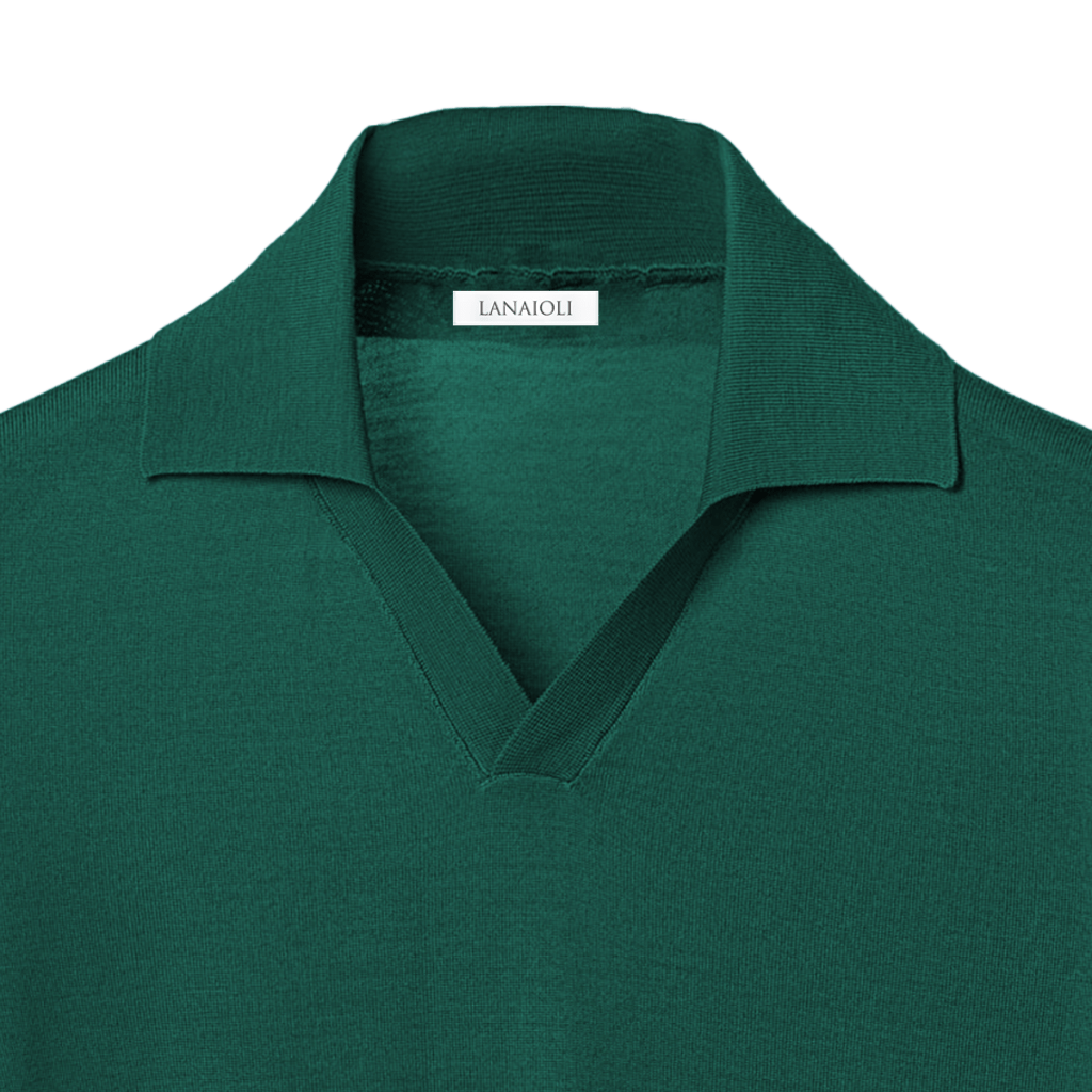 Men's Short-Sleeved Polo Shirt in Pure Extrafine Merino Wool-3