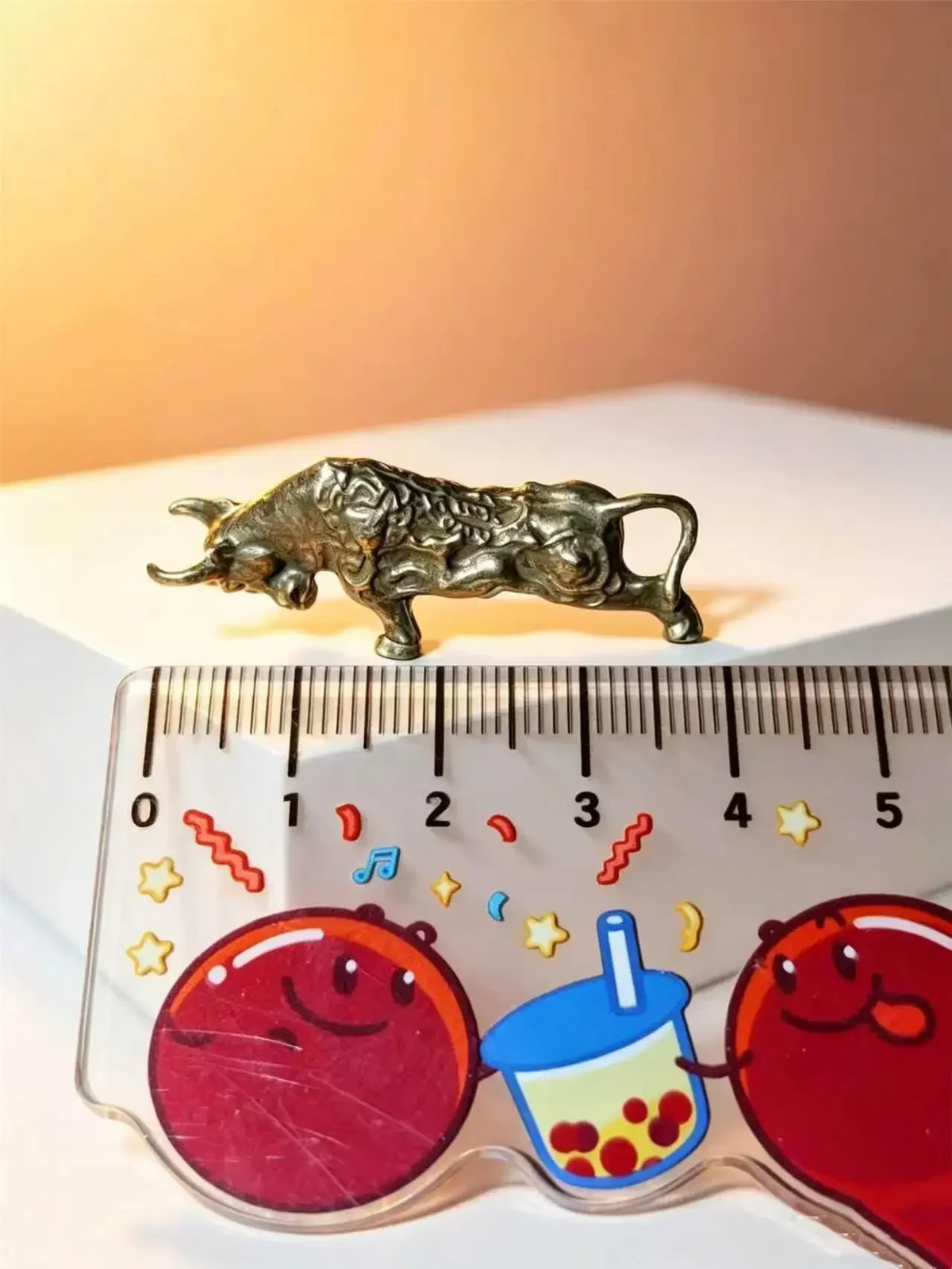 Lucky Brass Bull Desk Figurine