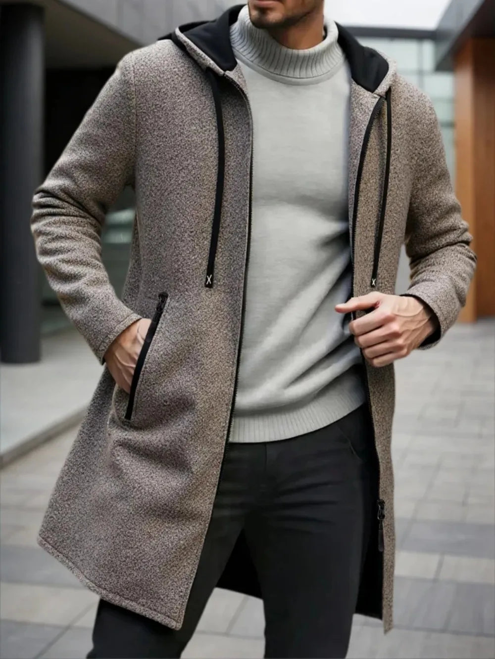 Men's Fleece Zip-Up Hoodie Jacket