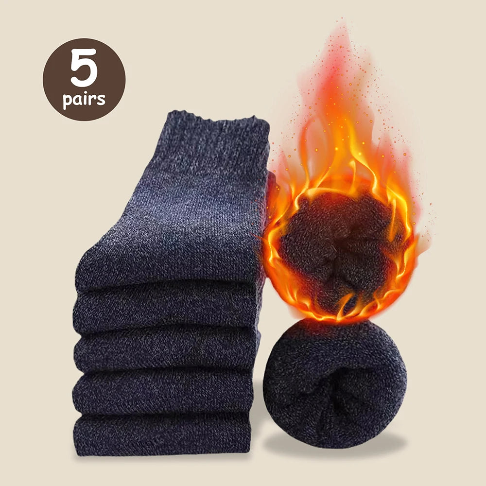 Men's Thick Warm Mid-Calf Socks (3/5 Pairs)