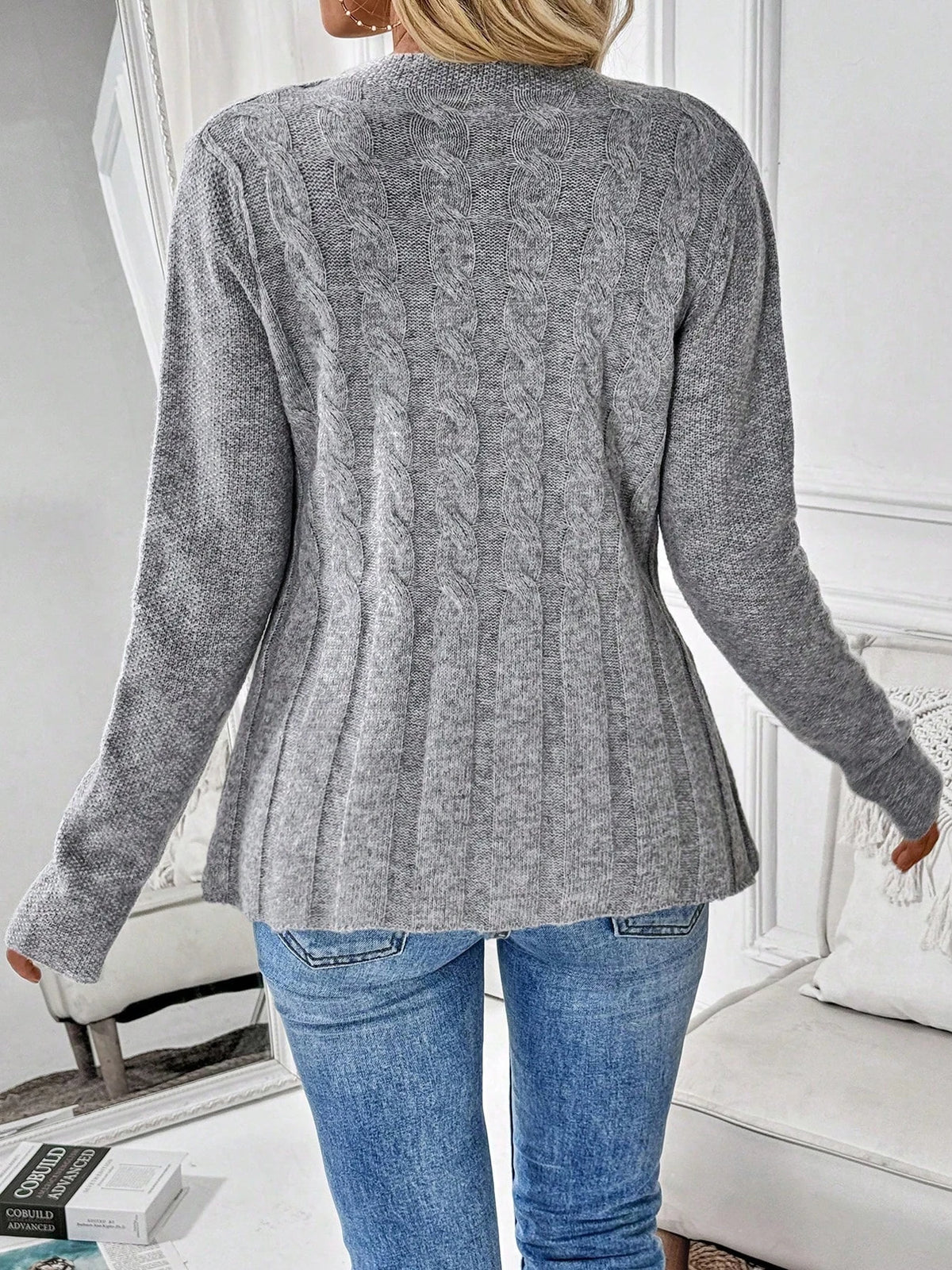 Women's Solid Knit Cardigan Sweater