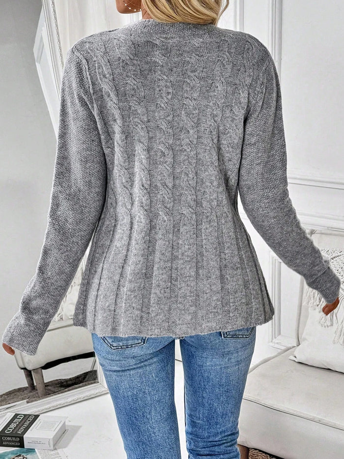 Women's Solid Knit Cardigan Sweater
