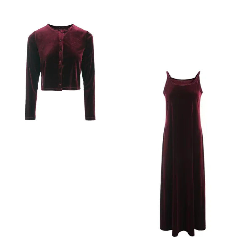Women's Sleeveless Dress & Long Cardigan Set