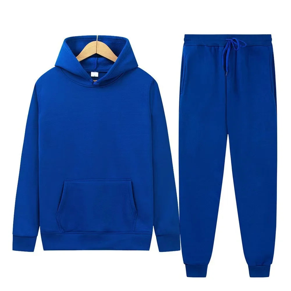 Men's Solid Hoodie & Pants Set