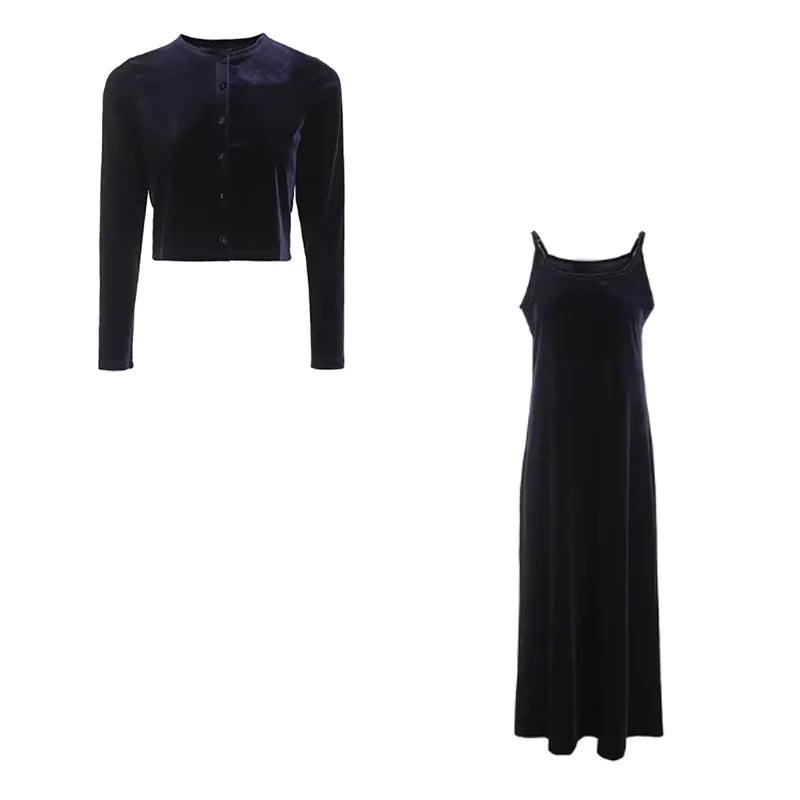 Women's Sleeveless Dress & Long Cardigan Set